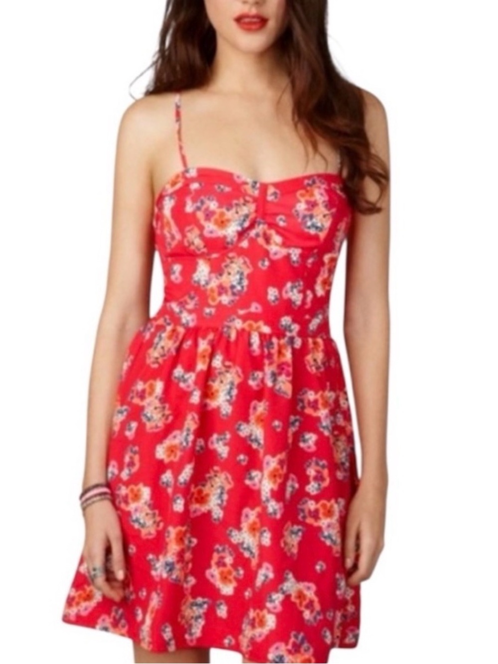 Floral Magenta Spaghetti-Strap Sundress w/ Pockets